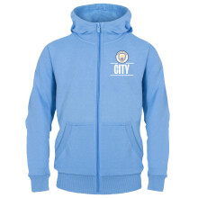 Manchester City FC Official Football Boys Fleece Zip Hoody Sky 12-13 Years