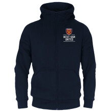 West Ham United FC Official Football Boys Fleece Zip Hoody Navy 4-5 Years