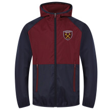 West Ham United FC Boys Shower Jacket Windbreaker Navy Claret 10-11 Years