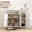 Homcom HOMCOM Industrial Kitchen Sideboard with Open Shelf & 2 Cabinets, White 4