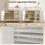 Homcom HOMCOM Industrial Kitchen Sideboard with Open Shelf & 2 Cabinets, White 5