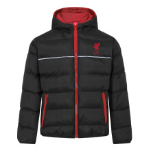 Liverpool FC Official Boys Quilted Hooded Winter Jacket Black 2-3 Years
