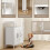 Homcom HOMCOM Industrial Kitchen Sideboard with Open Shelf & 2 Cabinets, White 6