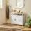 Homcom HOMCOM Industrial Kitchen Sideboard with Open Shelf & 2 Cabinets, White 9