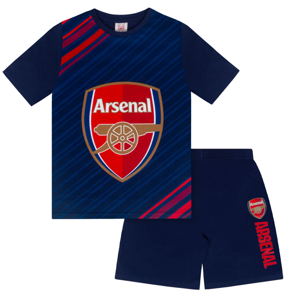 Arsenal Fc Official Football Gift Boys Kids Short Pyjamas Navy 4-5 Years