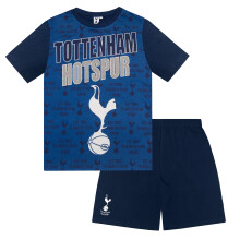 Tottenham Hotspur FC Official Gift Boys Short Pyjamas Navy Text 12-13 Years
