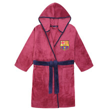 FC Barcelona Official Football Boys Fleece Dressing Gown Red 5-6 Years