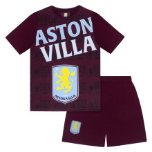 Aston Villa Boys Short Pyjamas Claret 8-9 Years Official Football Gift