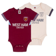 West Ham United FC Baby Bodysuit Vests 2 Pack Official Claret 18-23 Months