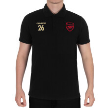 Arsenal FC Mens Polo Shirt Champions 2026 Official Football Black Large