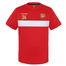 Arsenal FC Mens Poly T-Shirt Champions 2026 Official Football Red Large