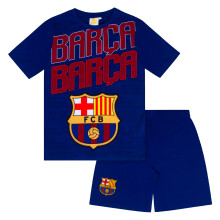 FC Barcelona Official Boys Short Pyjamas Reflex Blue - Age 10-11 Years