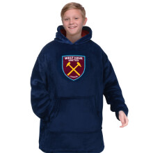 West Ham United FC Kids Oversized Hoodie Blanket Official Navy 10-14 Years