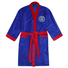 PSG Official Football Gift Mens Fleece Dressing Gown Robe Blue XL