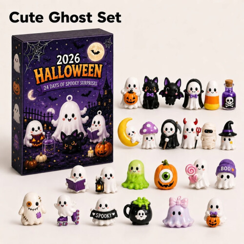 Cute Ghost Halloween Advent Calendar 2026, 24 Days Boo Basket Stuffers