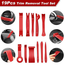 19 Pcs Trim Removal Tool, Auto Clip Pliers Fastener Terminal Remover Set, Plastic Pry Tool Kit for Car Panel/Dash Red
