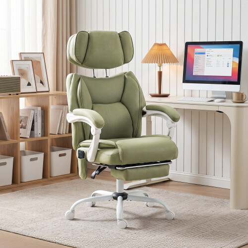 Homcom HOMCOM Vibration Massage Office Chair w/ Heat Reclining Function, Lime Green
