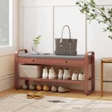 HOMCOM Shoe Bench with 2 Drawers Cushioned Seat 105 cm