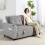 Homcom HOMCOM 2 Seater Pull Out Sofa Bed with Pockets for Living Room Light Grey 1