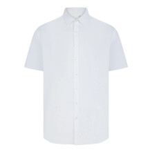 (XXL, White) Henbury Mens Cotton Feel CoolPlus Short-Sleeved Shirt