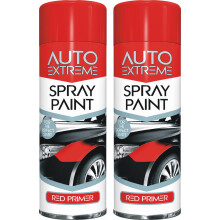 2 x 250ml Red Primer Spray Paint Aerosol Car Bike
