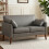 Homcom HOMCOM 2 Seater Sofa, 132 cm Modern Small Sofa with Solid Wood Legs, Grey 1