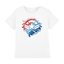 (7-8 Years, White) Captain America Childrens/Kids Gradient Crest T-Shirt