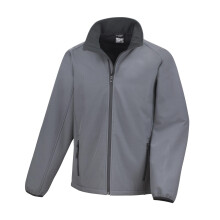 (L, Charcoal/Black) Result Core Mens Printable Soft Shell Jacket
