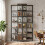 Homcom HOMCOM L-Shaped Bookshelf, 6-Tier Bookcase with Metal Frame, Rustic Brown 9