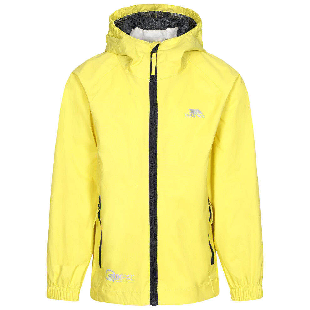 Trespass   Kids Waterproof Packaway Jacket Qikpac Yellow 2/3 - Image 3