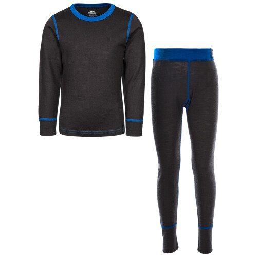 Trespass (5-6 Years, Dark Grey Blue) Trespass Bamba Kids Thermal Base Layer Set