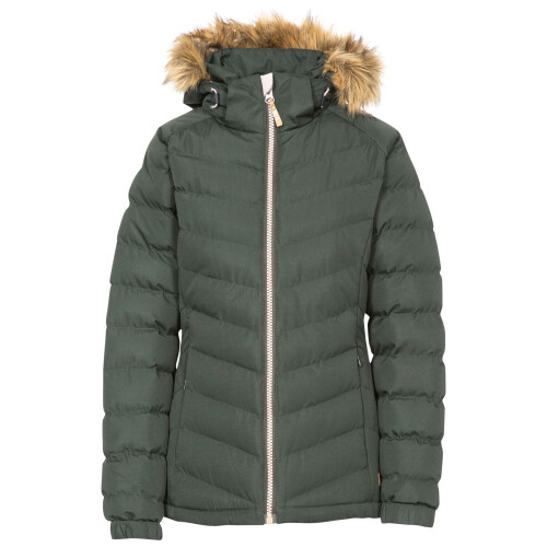 (10, Olive) Trespass Women's Padded Casual Jacket - Nadina