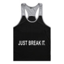 (BlackGray,XL)Gym Mens Muscle Sleeveless Tank Top Tee Shirt Bodybuilding Sport Vestus Fitness