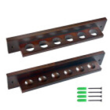 (Wine Red)Support de bâton de piscine en bois massif avec six fentes pour table de billard équipement salles jeu