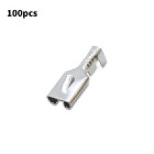 (Silver 6.3mm)Electronics Tinned Copper Spade Terminal Connectors Automotive Applications
