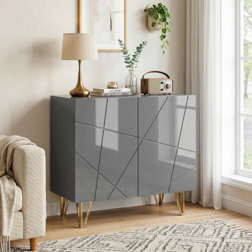 Homcom HOMCOM Storage Cabinet, Sideboard with Adjustable Shelf, Grey