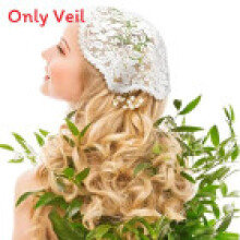 (White)Short Ivory Tulle Bridal Veil With Sun Shield For Weddings And Special Wear Occasion