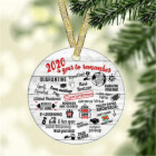 (Black Red) Year A 2020 To Remember Christmas Pandemic Ornament 2020 Ornament Quarantine