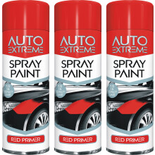 3 x 250ml Red Primer Spray Paint Aerosol Car Bike