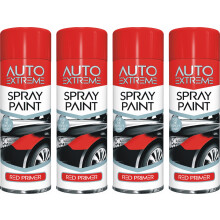 4 x 250ml Red Primer Spray Paint Aerosol Car Bike