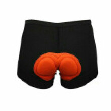 (Orange Sponge Pad, Men-2XL) Men Cycling Women Shorts Bicycle Bike Underwear Pants With Sponge Padded Gel 3d