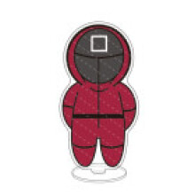 (2)Squid Game Acrylic Stand Figure Red Guard Worker Staff Hoodie Man Front 456 218