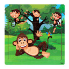 (Style 33)Wooden Children Puzzle Toy Animal Graphics Preschool Education Building Skills