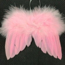 (Pink, 1pcs-16X13cm) Angel Feather 110pcs Wings Vintage Chic Christmas Tree Decoration Hanging Xmas
