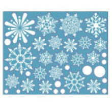 (Snowflake-Style 4-28*35cm)Christmas Stickers Window Snowflake Decoration Xmas Decals Santa Claus Reindeer