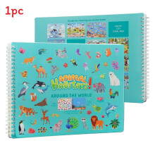 (Animal)Adesivo de trânsito infantil livro de atividades para colorir com 600 adesivos para presente