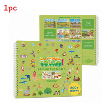 (City)Adesivo de trânsito infantil livro de atividades para colorir com 600 adesivos para presente