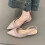 (Pink,36)Womens Pu Comfortable Flat Sandals With Pointed Tips And Solid Design Color 8