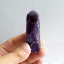 (5-6cm)Natürlicher lila Traum Amethyst Quarz Kristall Stein Spitze Heilstab sechseckig