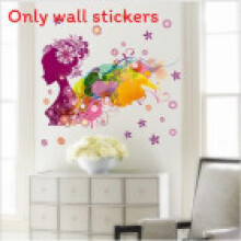 Girl Flower Wall Sticker For Living Room Bedroom Decor With Elegant Design